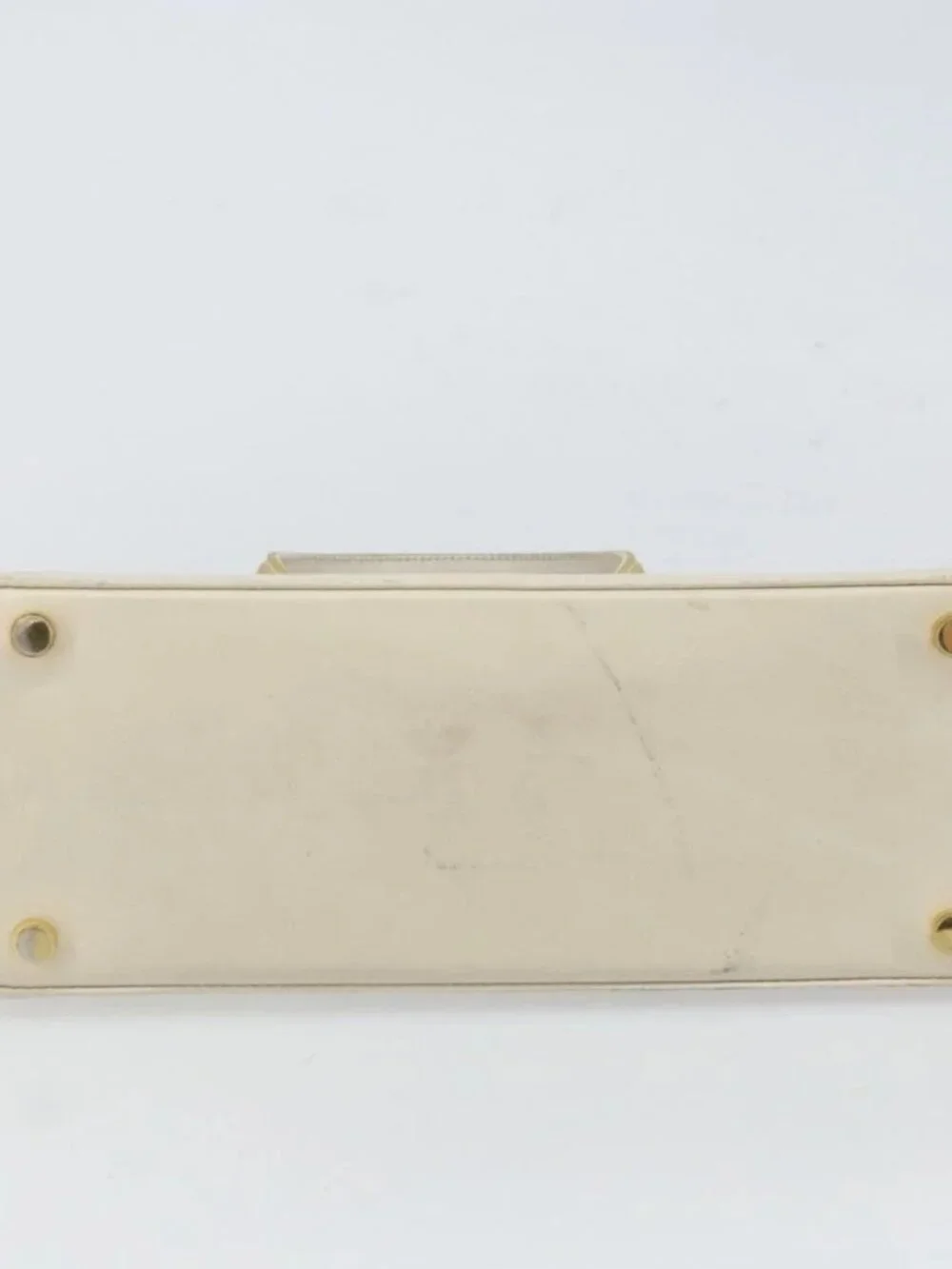 Salvatore Ferragamo Vala Hand Bag Leather White Gold Auth 166678